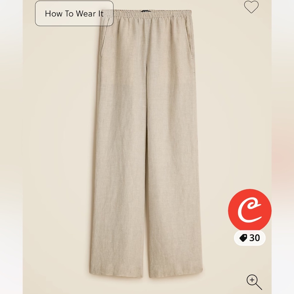J. crew Cream Wide Leg Women's Pants NWT size medium